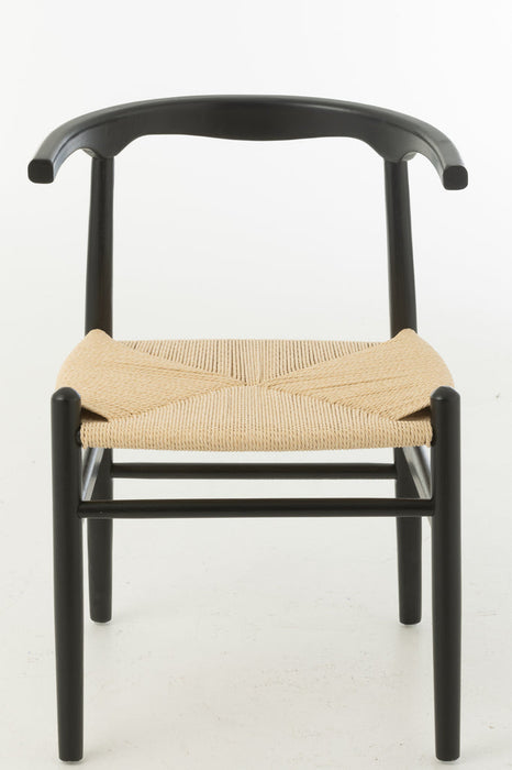 Stoel Toon beukenhout/touw zwart-Eetkamerstoelen-J-Line
