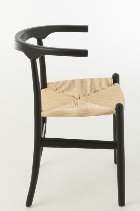 Stoel Toon beukenhout/touw zwart-Eetkamerstoelen-J-Line
