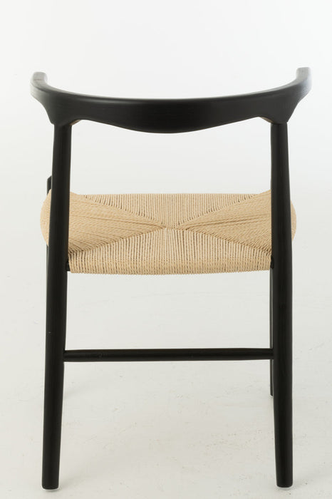 Stoel Toon beukenhout/touw zwart-Eetkamerstoelen-J-Line