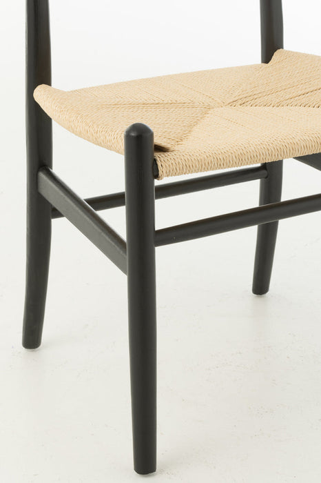 Stoel Toon beukenhout/touw zwart-Eetkamerstoelen-J-Line