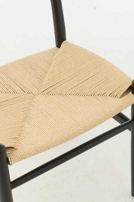 Stoel Toon beukenhout/touw zwart-Eetkamerstoelen-J-Line