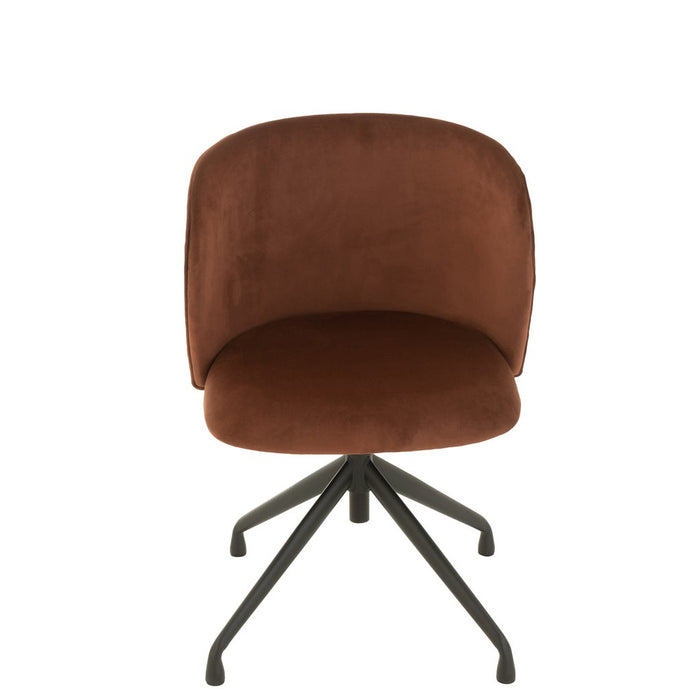 Stoel Turn/up/down fluweel donker bruin-Eetkamerstoelen-J-Line