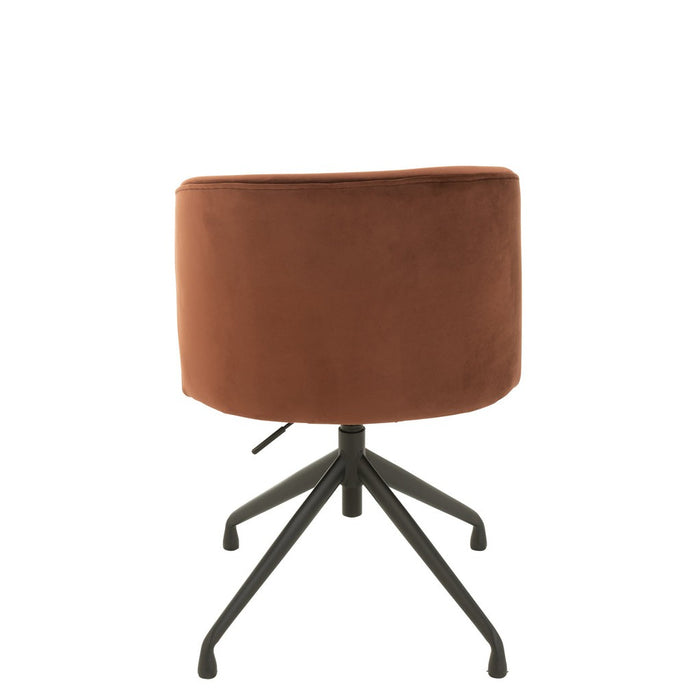 Stoel Turn/up/down fluweel donker bruin-Eetkamerstoelen-J-Line