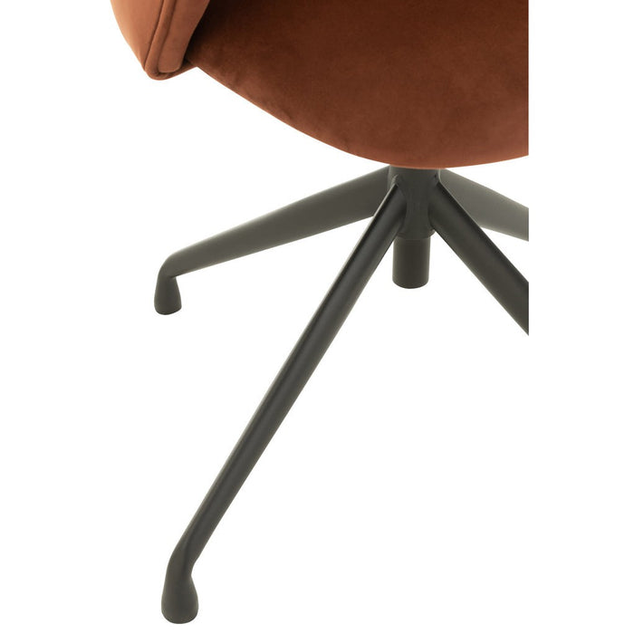 Stoel Turn/up/down fluweel donker bruin-Eetkamerstoelen-J-Line