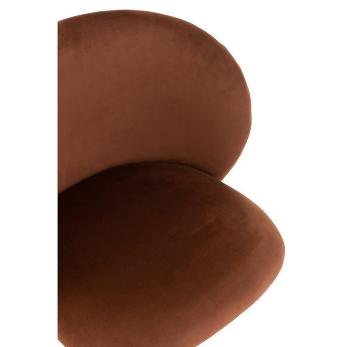 Stoel Turn/up/down fluweel donker bruin-Eetkamerstoelen-J-Line