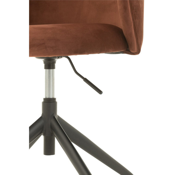Stoel Turn/up/down fluweel donker bruin-Eetkamerstoelen-J-Line