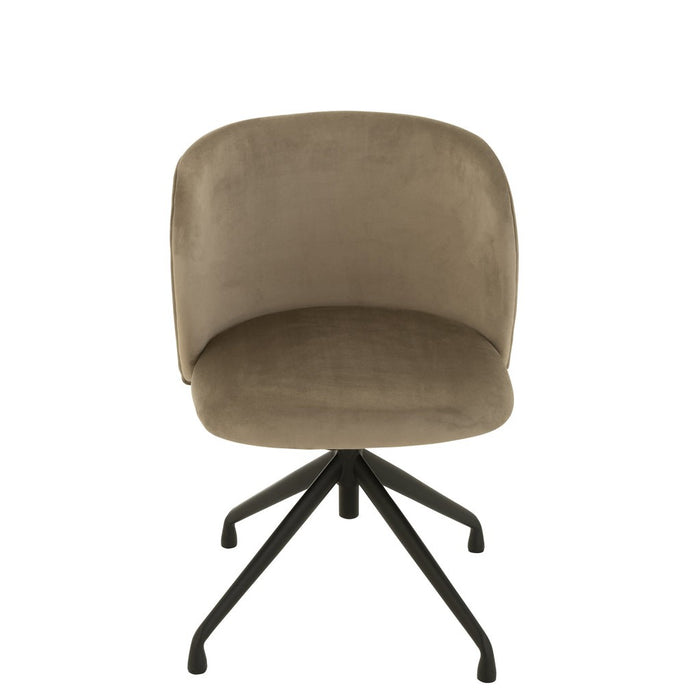 Stoel Turn/up/down fluweel donker grijs-Eetkamerstoelen-J-Line