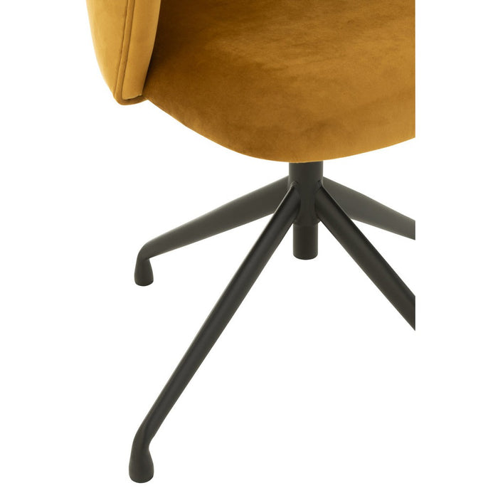 Stoel Turn/up/down fluweel oker-Eetkamerstoelen-J-Line