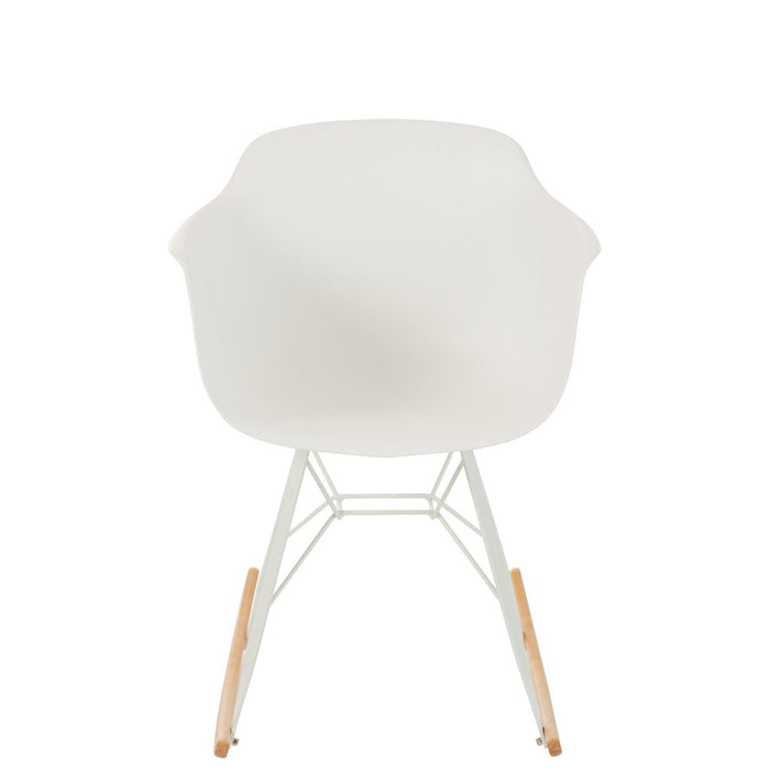 Stoel Willy schommel pp wit-Eetkamerstoelen-J-Line