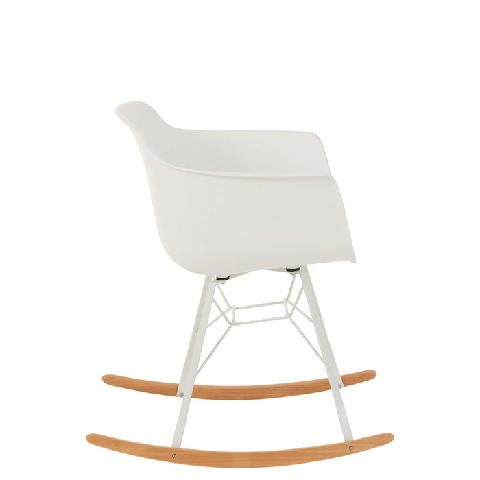 Stoel Willy schommel pp wit-Eetkamerstoelen-J-Line
