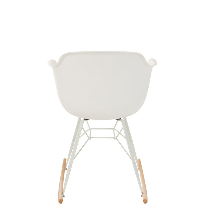 Stoel Willy schommel pp wit-Eetkamerstoelen-J-Line