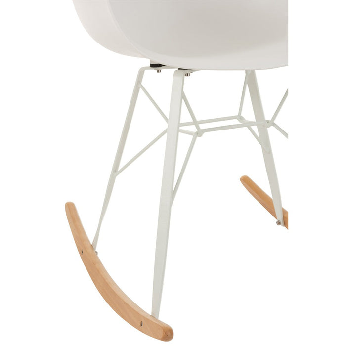 Stoel Willy schommel pp wit-Eetkamerstoelen-J-Line