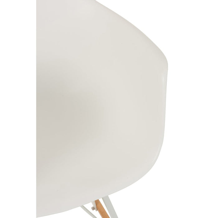 Stoel Willy schommel pp wit-Eetkamerstoelen-J-Line