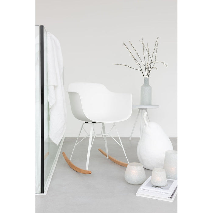 Stoel Willy schommel pp wit-Eetkamerstoelen-J-Line