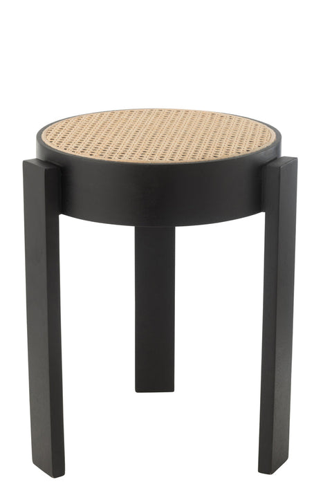 Stool Pune Mango Wood Black-Krukjes-J-Line