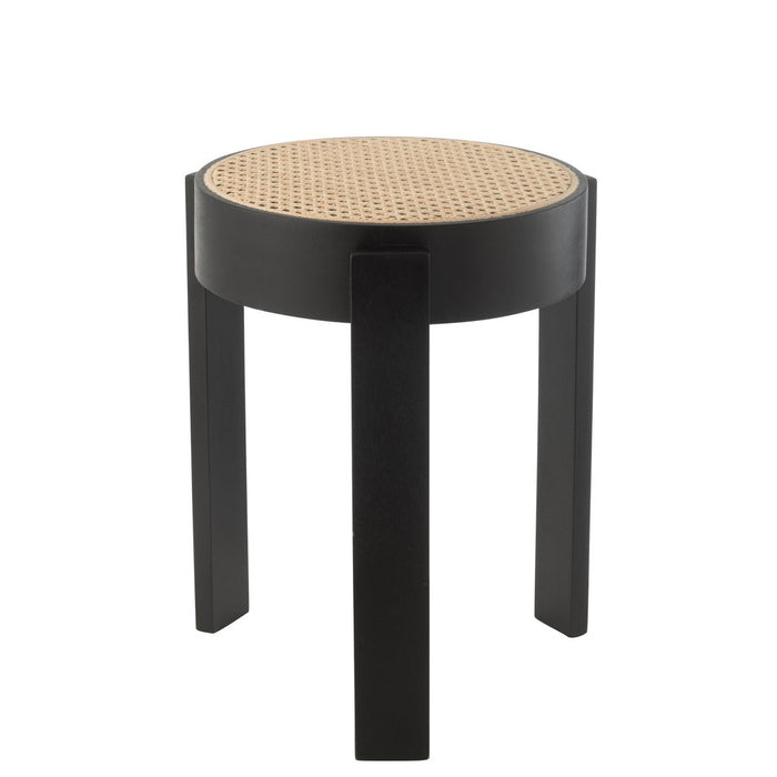 Stool Pune Mango Wood Black-Krukjes-J-Line