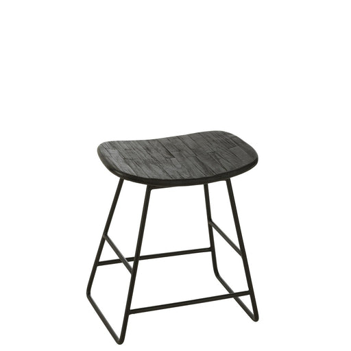 Stool Rectangular Recycle Teak Black Small-Krukjes-J-Line