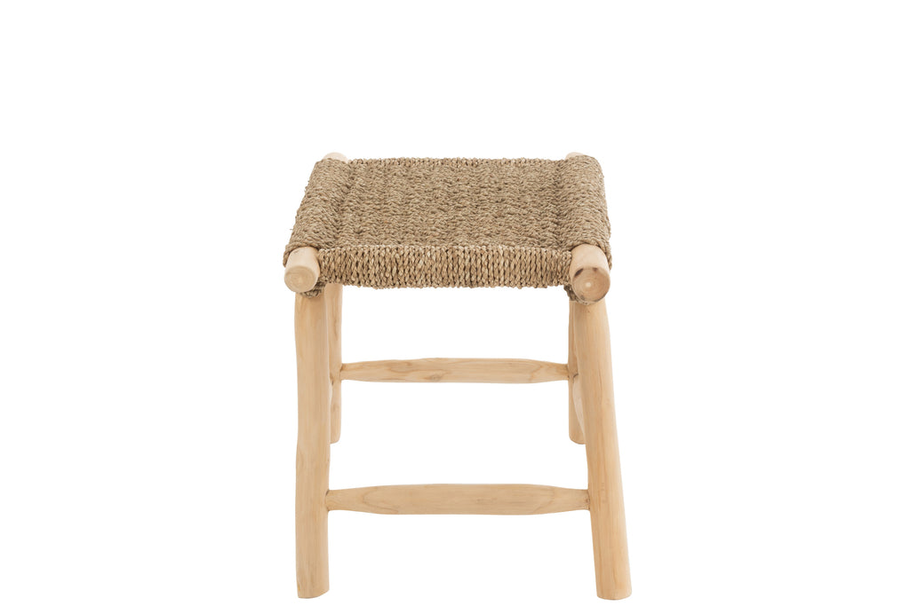 Stool Timo Grass/Teak Wood Natural Large-Krukjes-J-Line