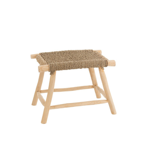 Stool Timo Grass/Teak Wood Natural Large-Krukjes-J-Line