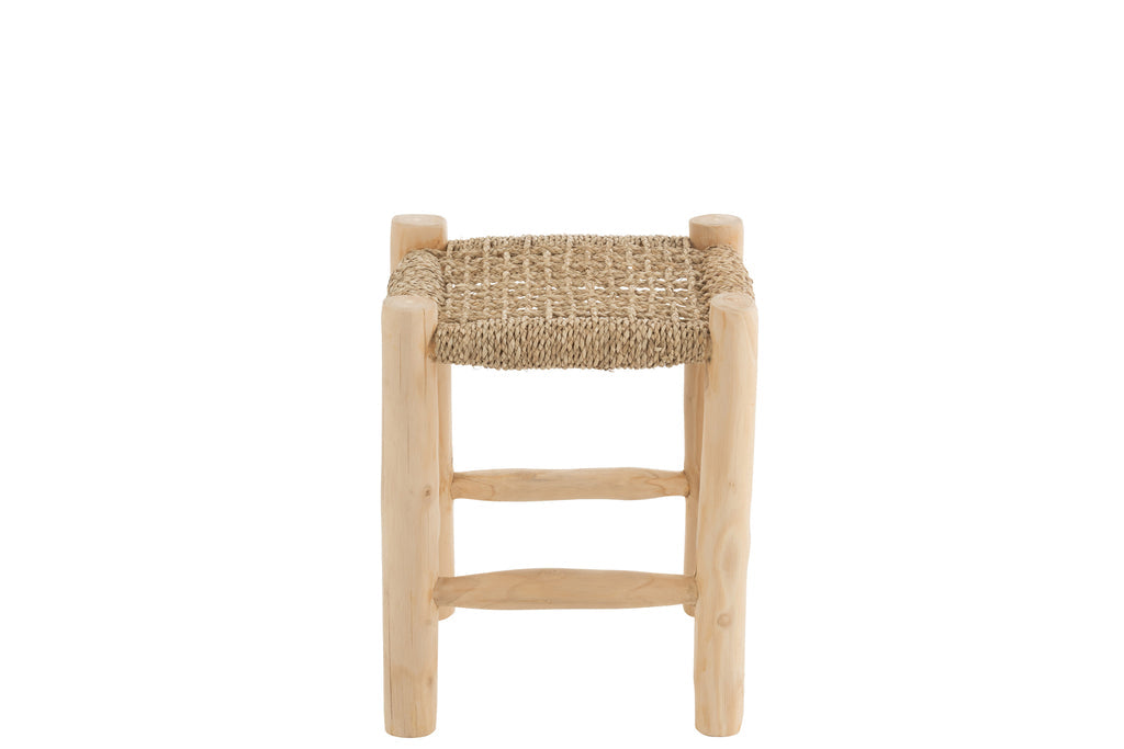 Stool Timo Grass/Teak Wood Natural Small-Krukjes-J-Line