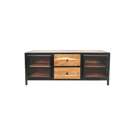 TV-Meubel Kingston - 140x40x90 - Naturel/zwart - Mango hout/metaal-TV-meubels-HSM Collection