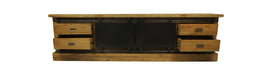 TV-Meubel zwartburn - 200x42x57 - Naturel/zwart - Teak/metaal-TV-meubels-HSM Collection