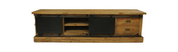 TV-Meubel zwartburn - 200x42x57 - Naturel/zwart - Teak/metaal-TV-meubels-HSM Collection