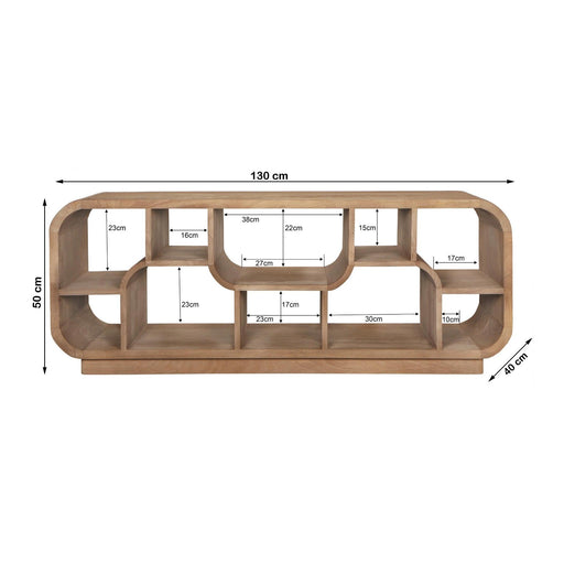TV-meubel Brix Eettafel Mangohout Bruin 130x40x50 cm-TV-meubels-Livingfurn