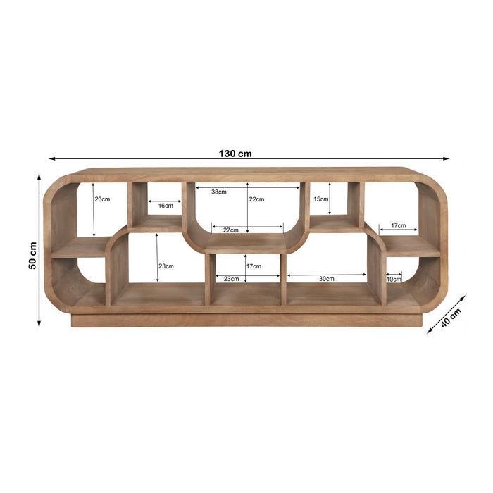 TV-meubel Brix Eettafel Mangohout Bruin 130x40x50 cm-TV-meubels-Livingfurn