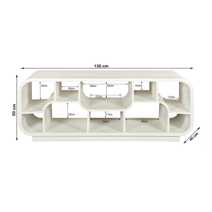 TV-meubel Brix Eettafel Mangohout Wit 130x40x50 cm-TV-meubels-Livingfurn