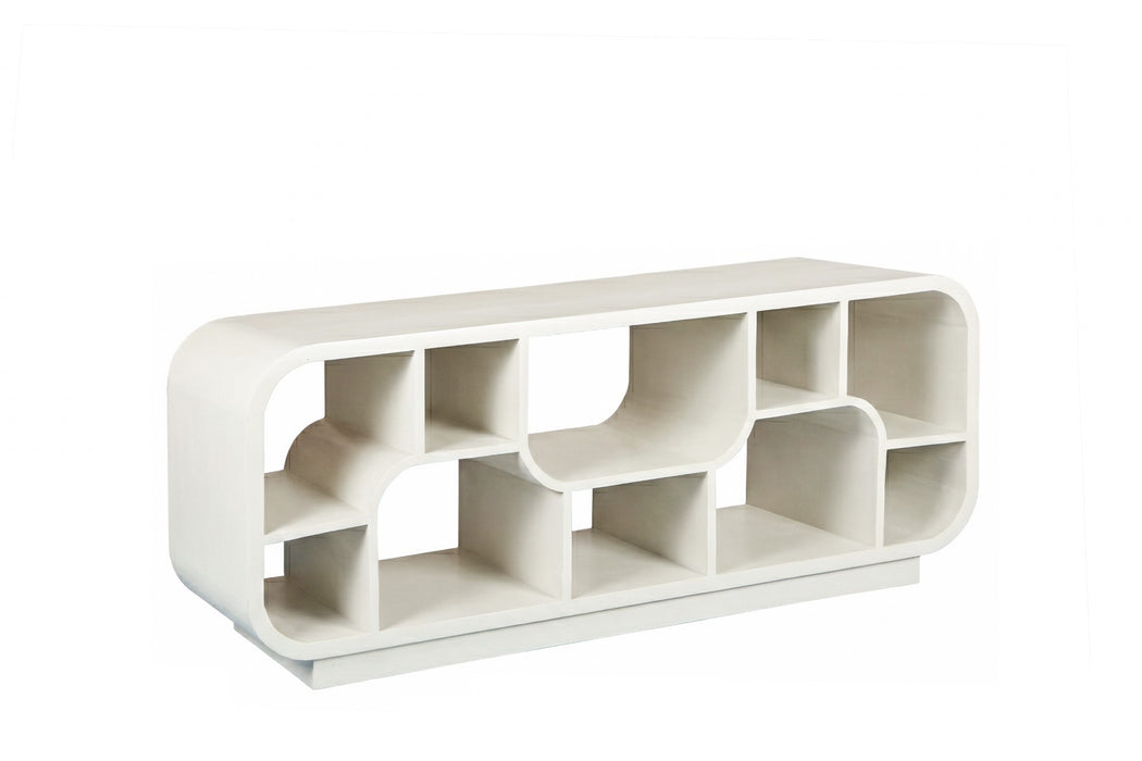 TV-meubel Brix Mangohout Wit 130x40x50 cm-TV-meubels-Livingfurn