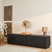 TV-meubel Brussel Zwart 200 cm 200x42x46 cm-TV-meubels-Starfurn