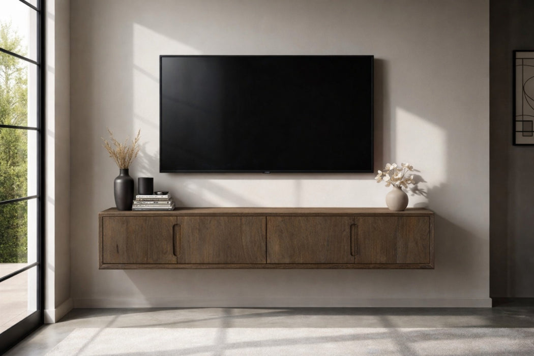 TV-meubel Cortez Zwevend Mangohout Bruin 220cm