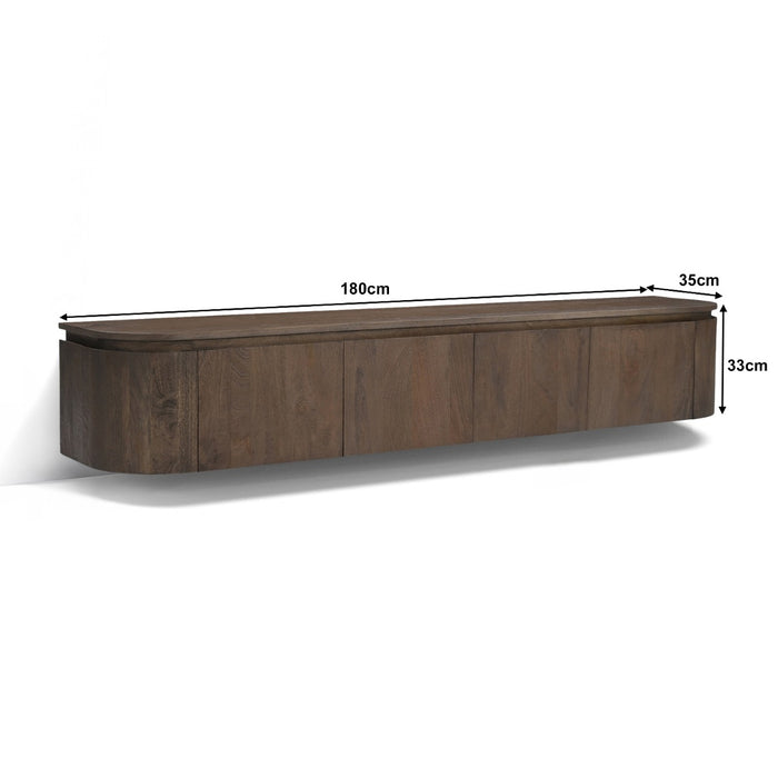 TV-meubel Elvano Malta Zwevend Mangohout Bruin 180cm