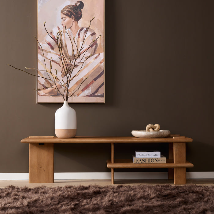 TV-meubel Lina Naturel Mangohout 160x44 cm-TV-meubels-Starfurn