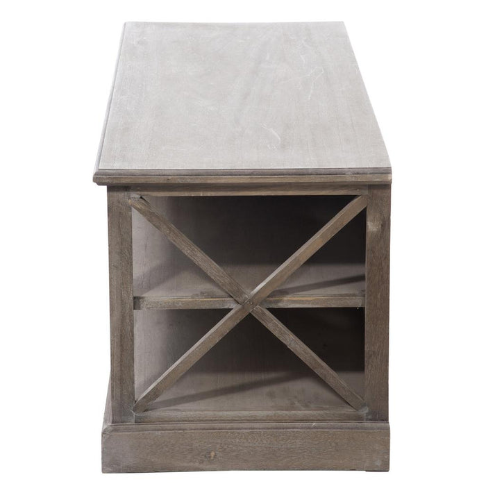 TV-meubel Met 2 Manden Paulowniahout Naturel 120 cm-Opbergdozen en manden-J-Line