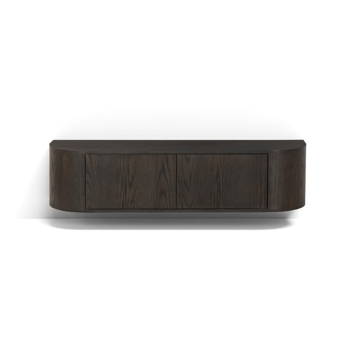 TV-meubel Novero Eikenhout fineer Bruin 140x35x33 cm-TV-meubels-Livingfurn