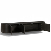 TV-meubel Novero Eikenhout fineer Bruin 180x35x33 cm-TV-meubels-Livingfurn