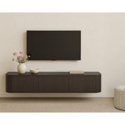 TV-meubel Novero Eikenhout fineer Bruin 180x35x33 cm-TV-meubels-Livingfurn