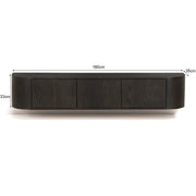 TV-meubel Novero Eikenhout fineer Bruin 180x35x33 cm-TV-meubels-Livingfurn