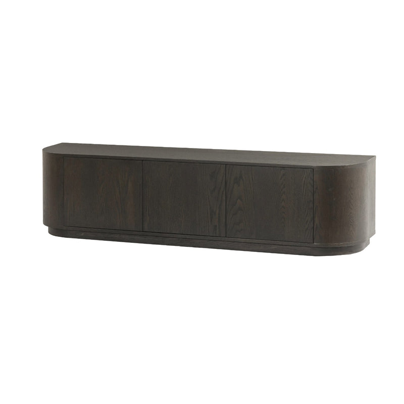 TV-meubel Novero Eikenhout fineer Bruin 180x40x45 cm-TV-meubels-Livingfurn