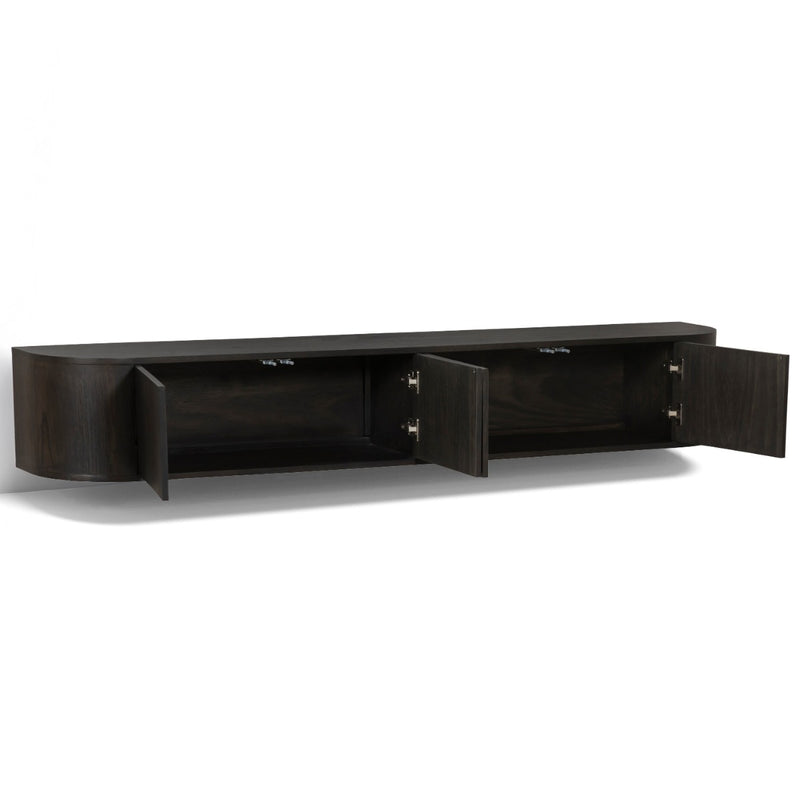 TV-meubel Novero Eikenhout fineer Bruin 220x35x33 cm-TV-meubels-Livingfurn