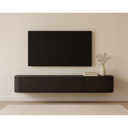 TV-meubel Novero Eikenhout fineer Bruin 220x35x33 cm-TV-meubels-Livingfurn