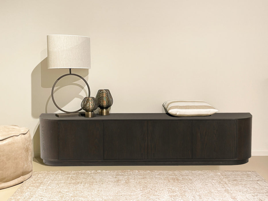 TV-meubel Novero Eikenhout fineer Bruin 220x40 cm-TV-meubels-Livingfurn