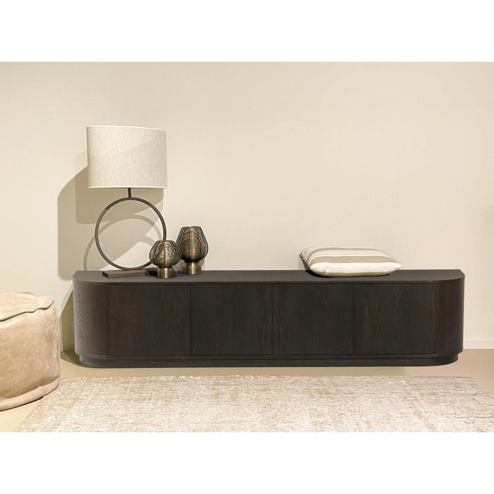 TV-meubel Novero Eikenhout fineer Bruin 220x40x45 cm-TV-meubels-Livingfurn