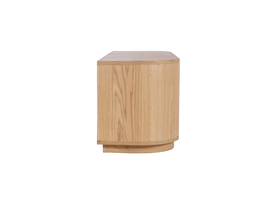 TV-meubel Novero Eikenhout fineer Naturel hout 140x40x45 cm-TV-meubels-Livingfurn
