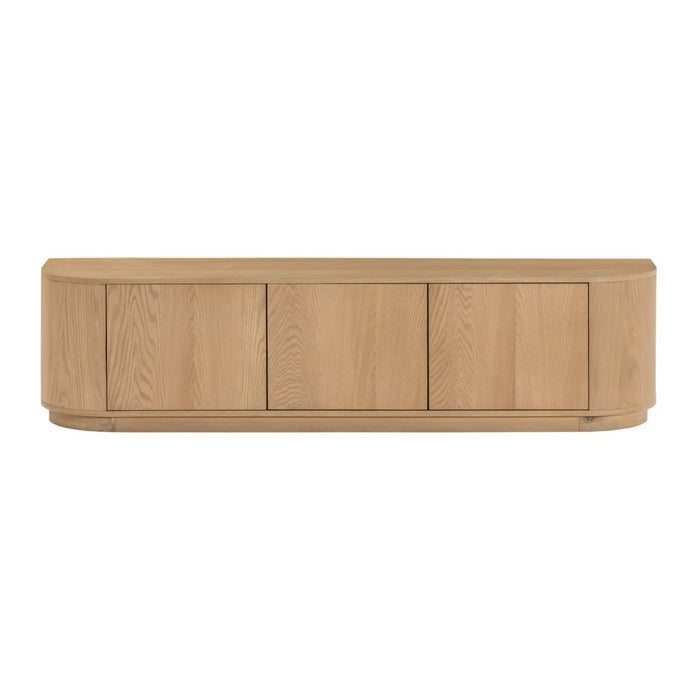 TV-meubel Novero Eikenhout fineer Naturel hout 180x40 cm-TV-meubels-Livingfurn