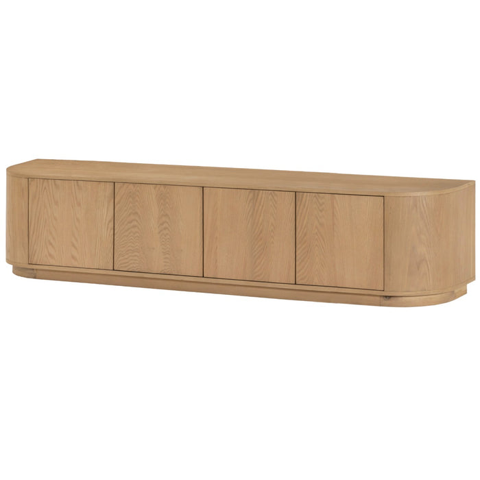 TV-meubel Novero Eikenhout fineer Naturel hout 220x40 cm-TV-meubels-Livingfurn