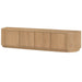TV-meubel Novero Eikenhout fineer Naturel hout 220x40x45 cm-TV-meubels-Livingfurn