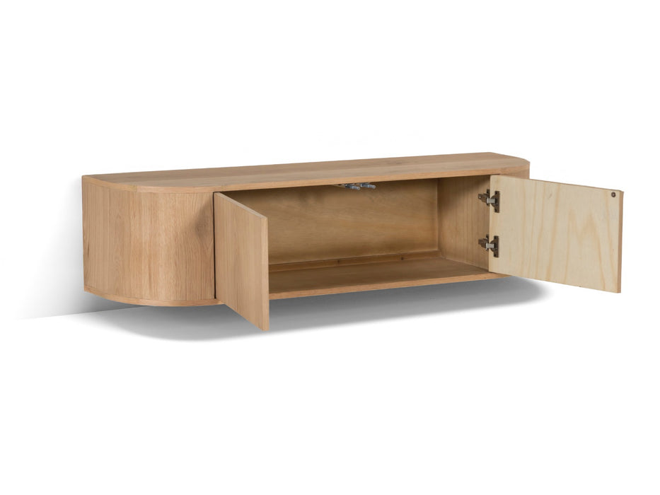 TV-meubel Novero Zwevend Eikenhout fineer Naturel hout 140x35x33 cm-TV-meubels-Livingfurn